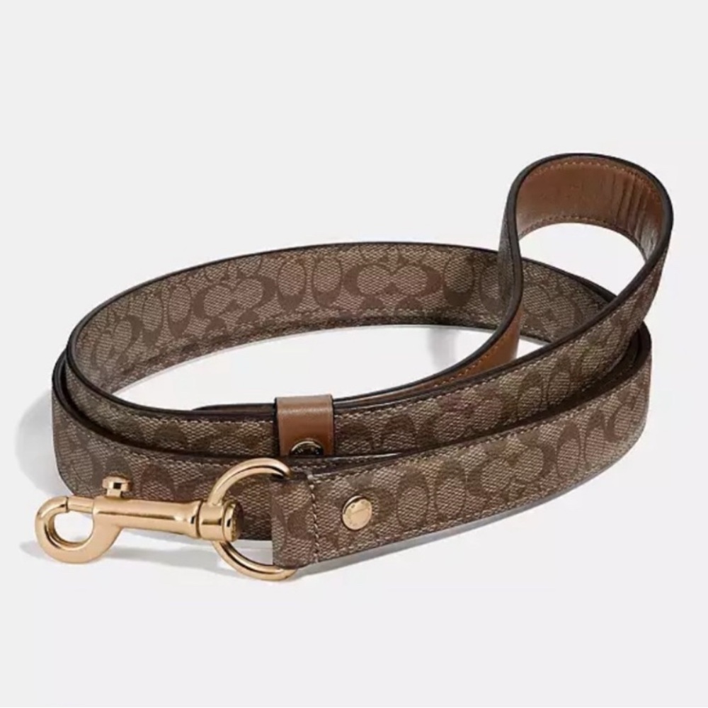 Coach large dog leash monogram
